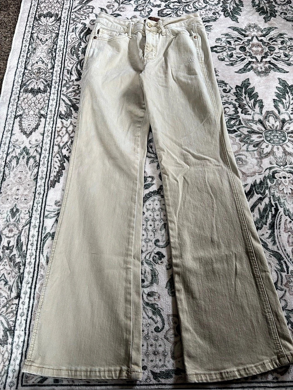 Judy Blue Mid-Rise Garment-Dyed Khaki / Tan Slim Bootcut Jeans